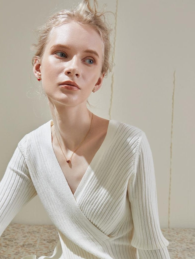 PEACH HEART CHOKER NECKLACE