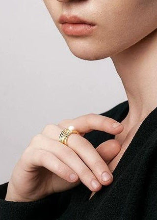 NICHE PEARL GOLD RING
