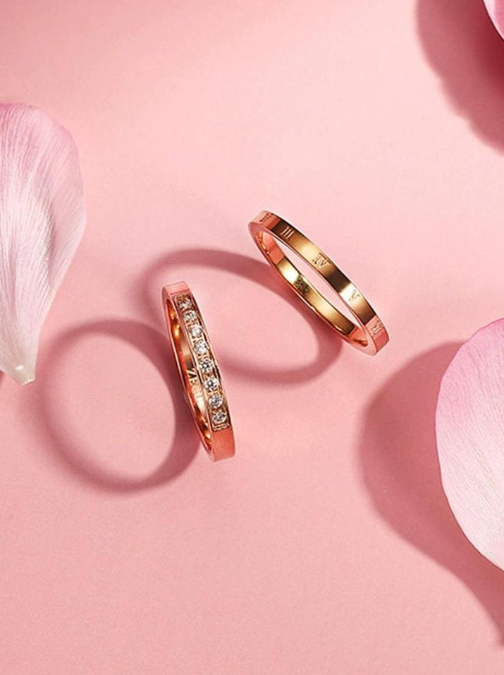 ROMAN NUMERAL TITANIUM RING