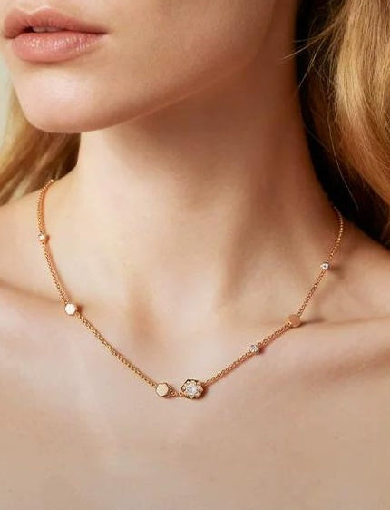 ROSE GOLD ZIRCONIA COLLARBONE NECKLACE