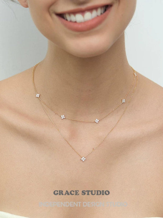 STERLING SILVER CLOVER NECKLACE