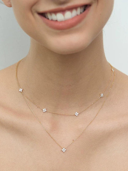 STERLING SILVER CLOVER NECKLACE