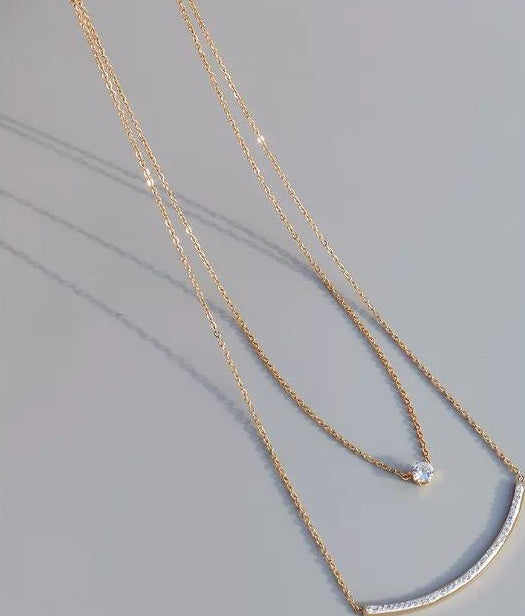ZIRCONIA LAYERED NECKLACE