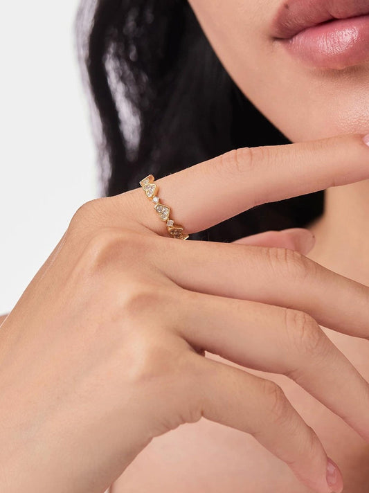GOLD HEART RING FOR WOMEN