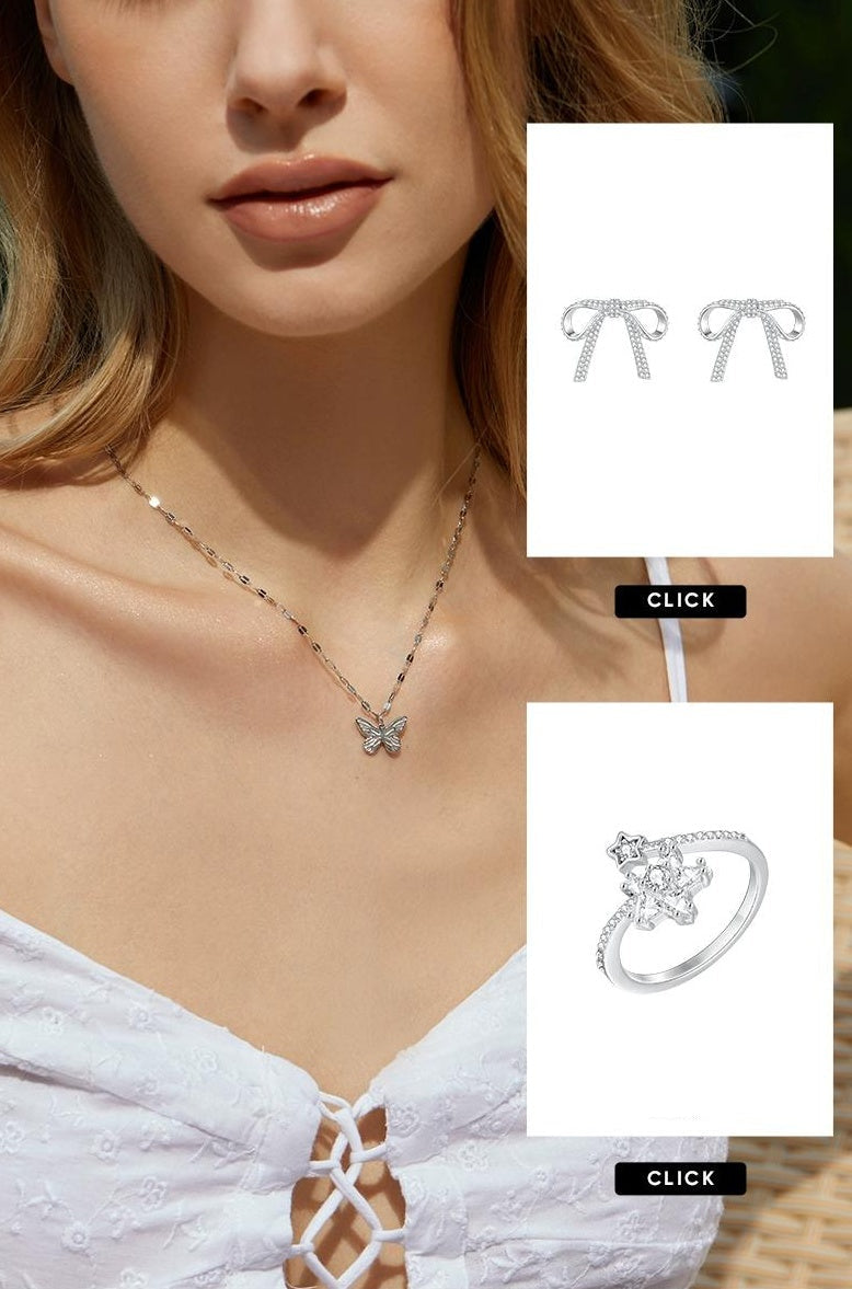 SILVER BUTTERFLY PENDANT NECKLACE