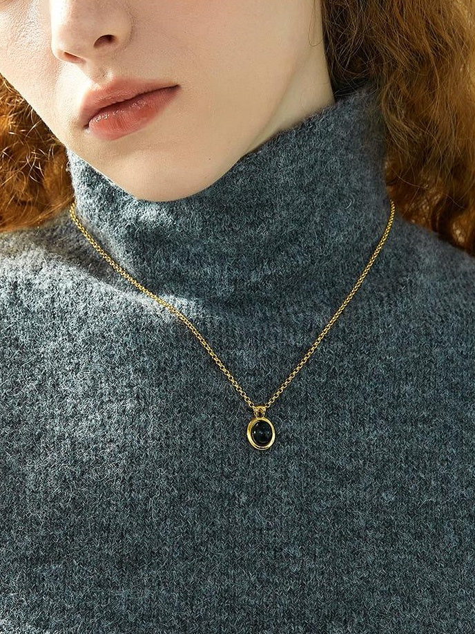 LAYERED ONYX COLLARDONE NECKLACE