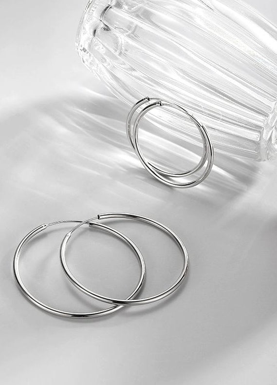 STERLING SILVER CIRCLE EARRINGS