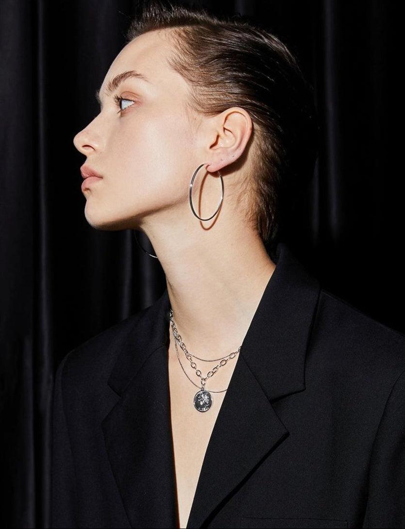 STERLING SILVER CIRCLE EARRINGS