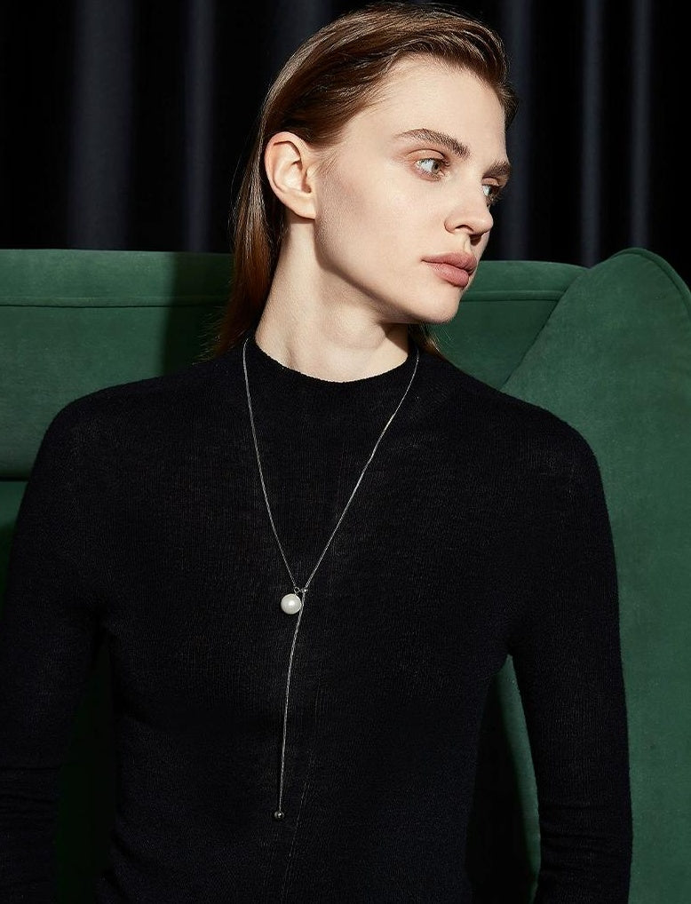 GRAY PEARL TASSEL NECKLACE