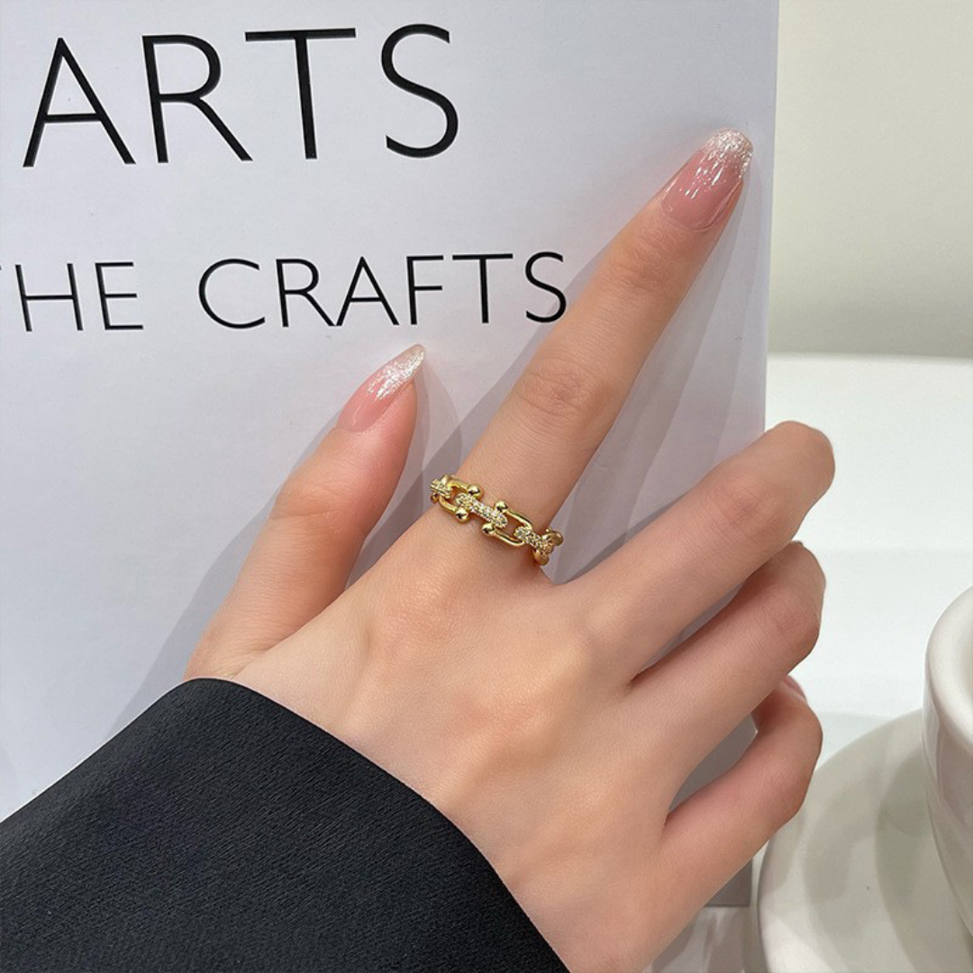 TRENDY JEWEL RING(Gold)