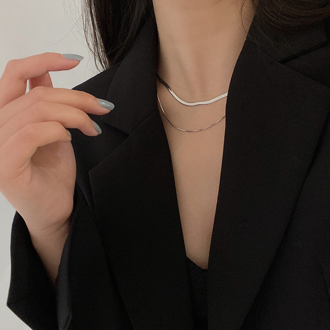 SNAKEBONE LAYER NECKLACE(全2色)