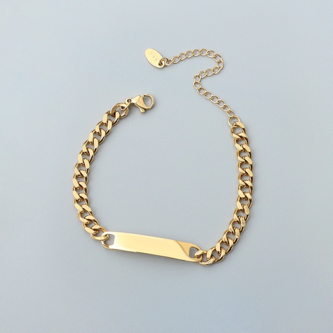ELE PLATE CHAIN BRACELET(全2色)