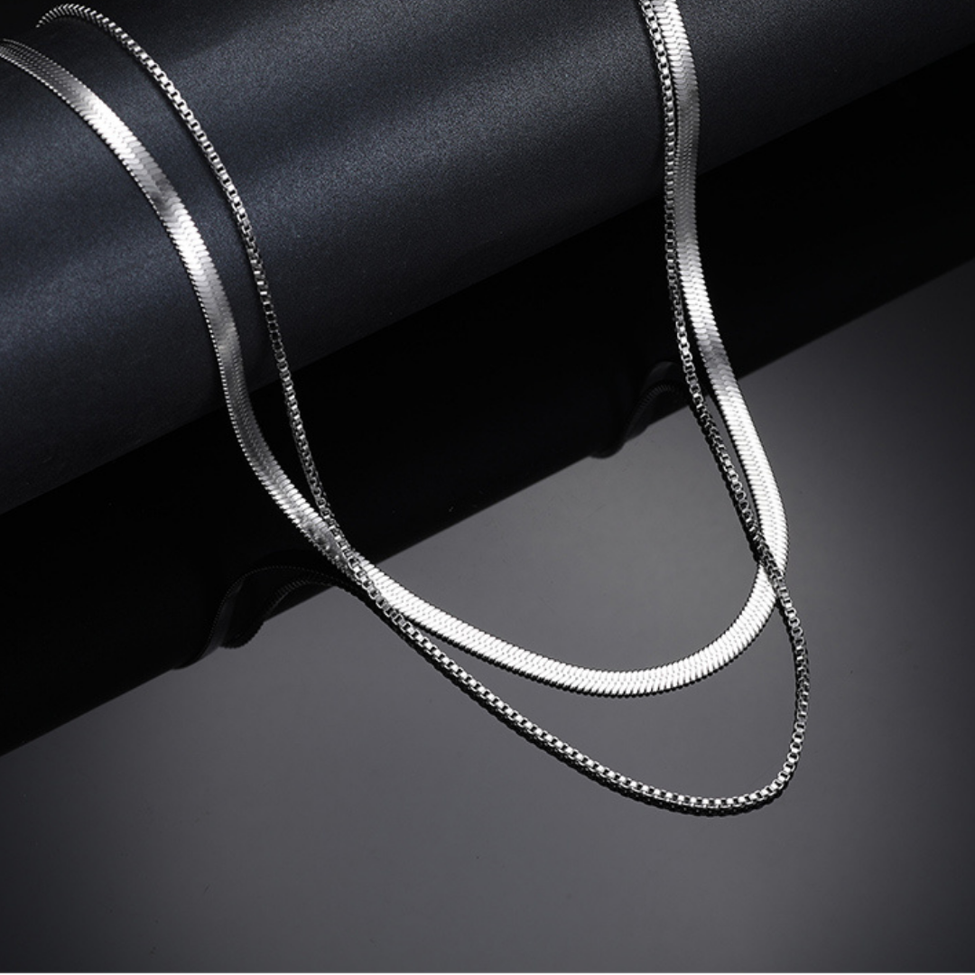 SNAKEBONE LAYER NECKLACE(全2色)