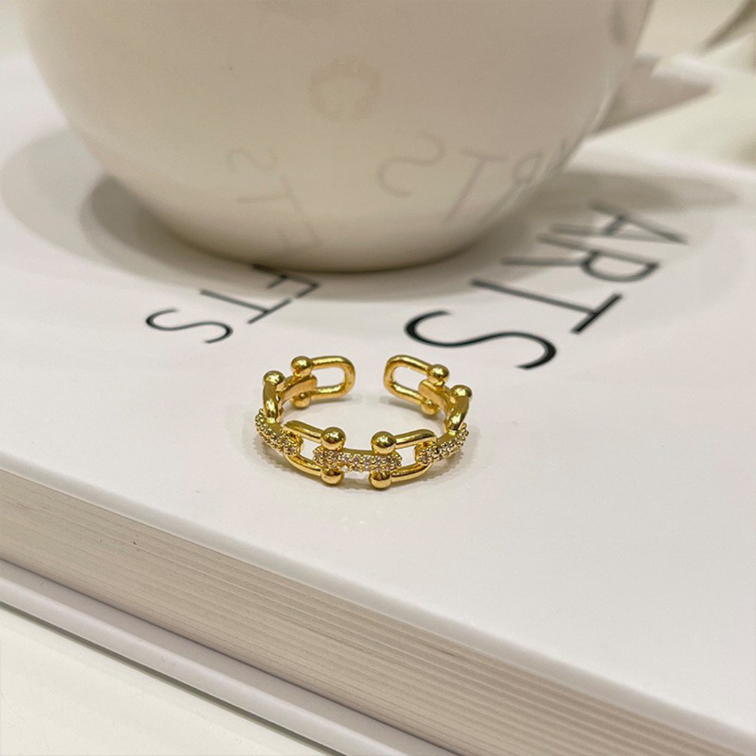 TRENDY JEWEL RING(Gold)