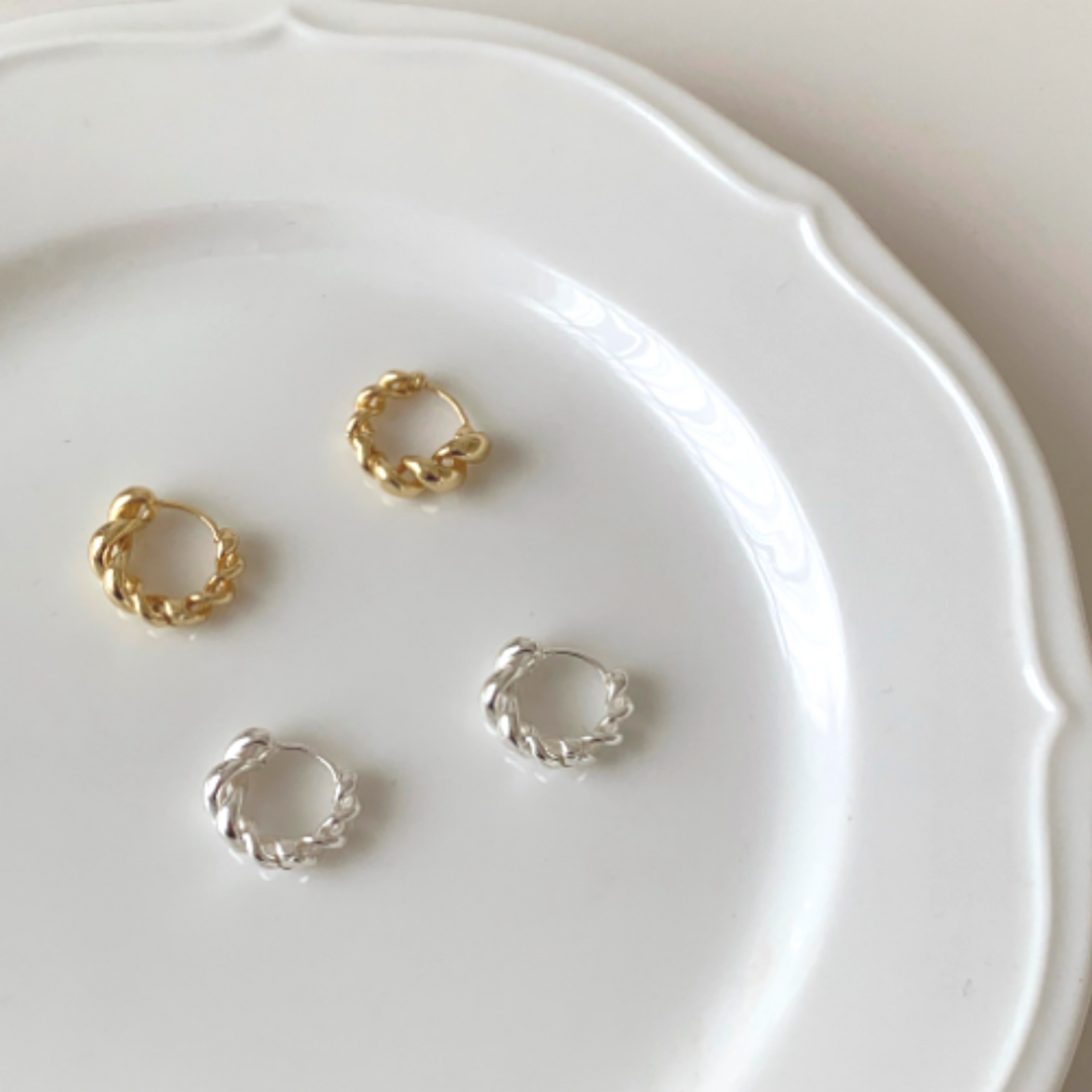 【Calma】TWIST HOOP PIERCE(全2色)