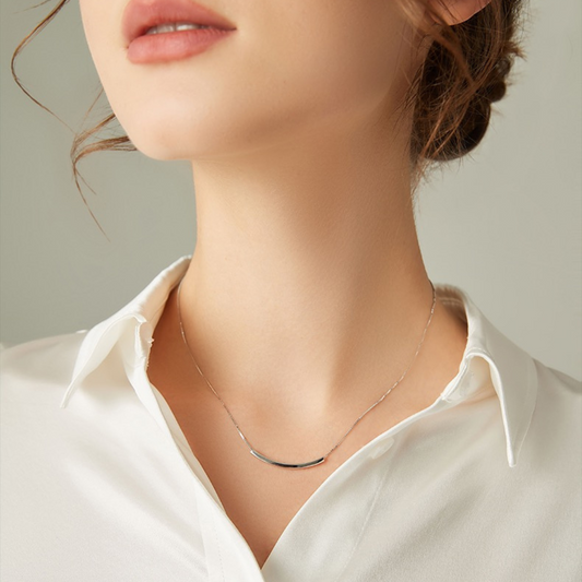 PLAIN OVAL NECKLACE (all 2 colors)