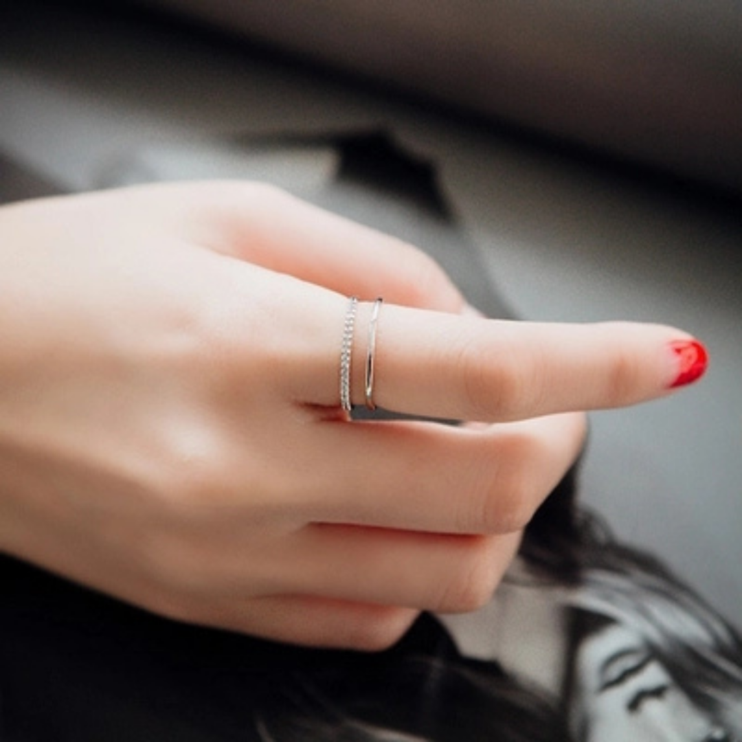 【Express】ZIRCONIA OPEN RING(全2色)