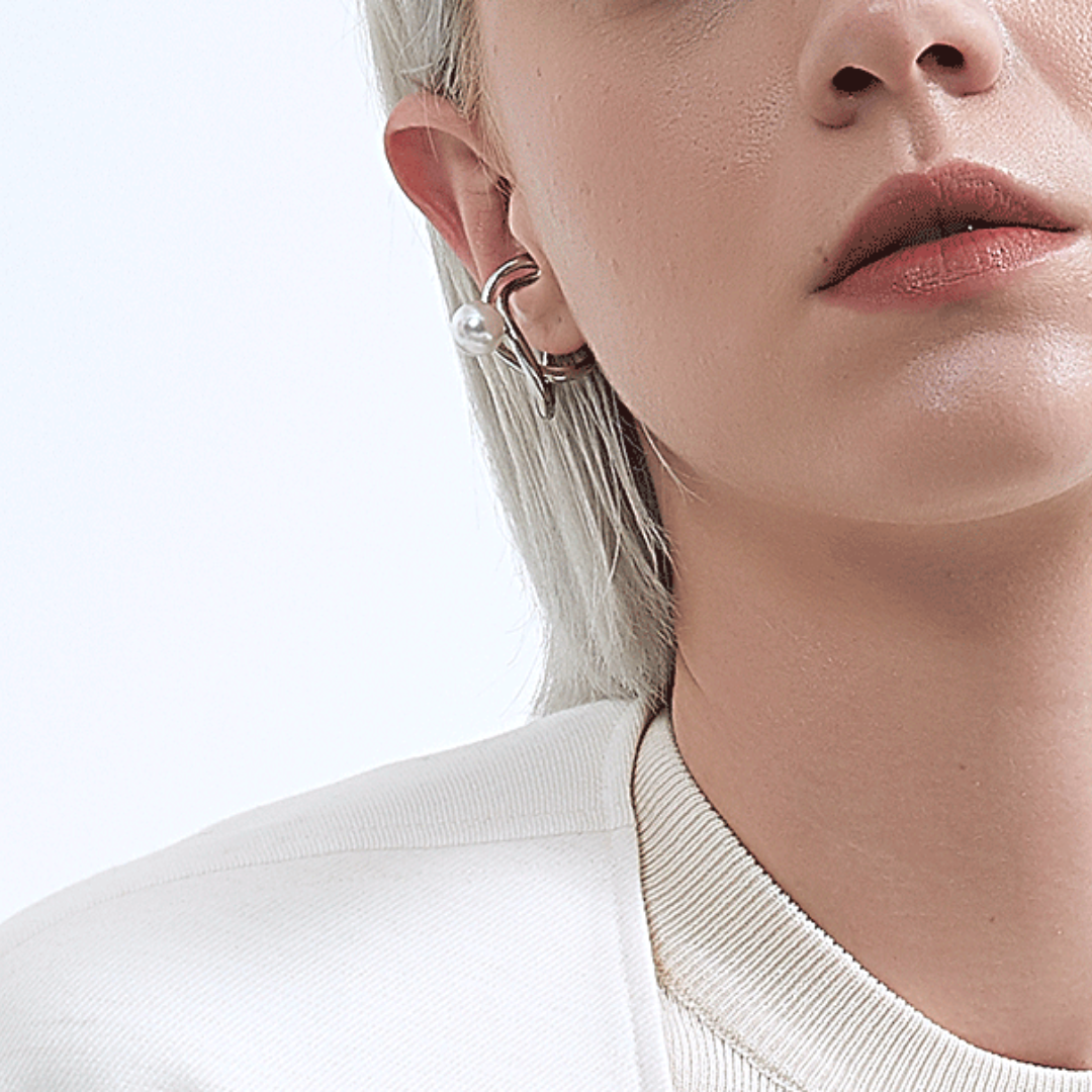 【ieri】CROSS PEARL EARCUFF