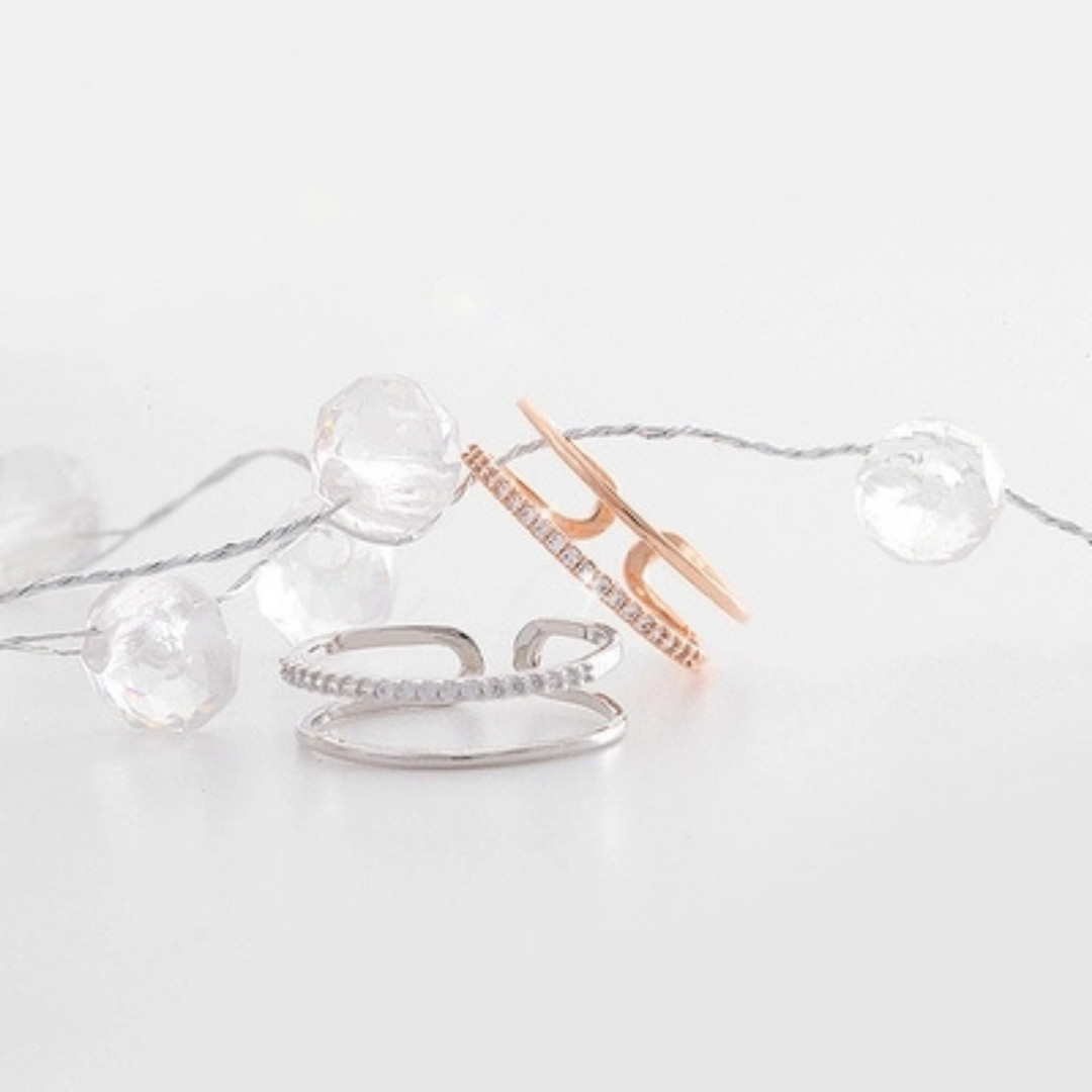 【Express】ZIRCONIA OPEN RING(全2色)