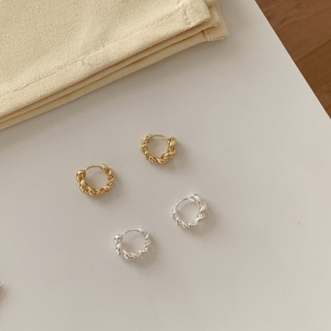 【Calma】TWIST HOOP PIERCE(全2色)