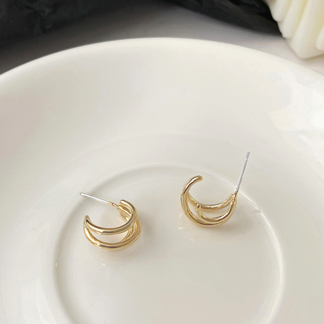 【Calma】LAYER HOOP PIERCE(Gold)