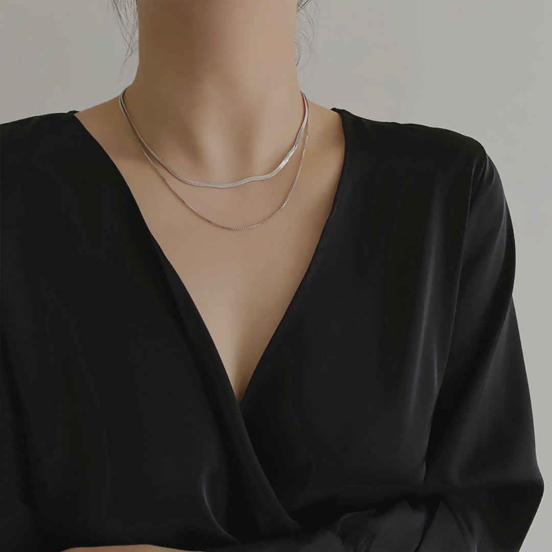 SNAKEBONE LAYER NECKLACE(全2色)