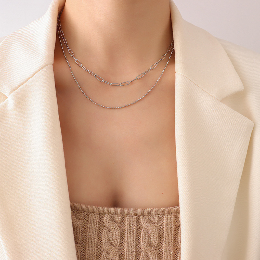 ELE DOUBLE LAYER NECKLACE (all 2 colors)
