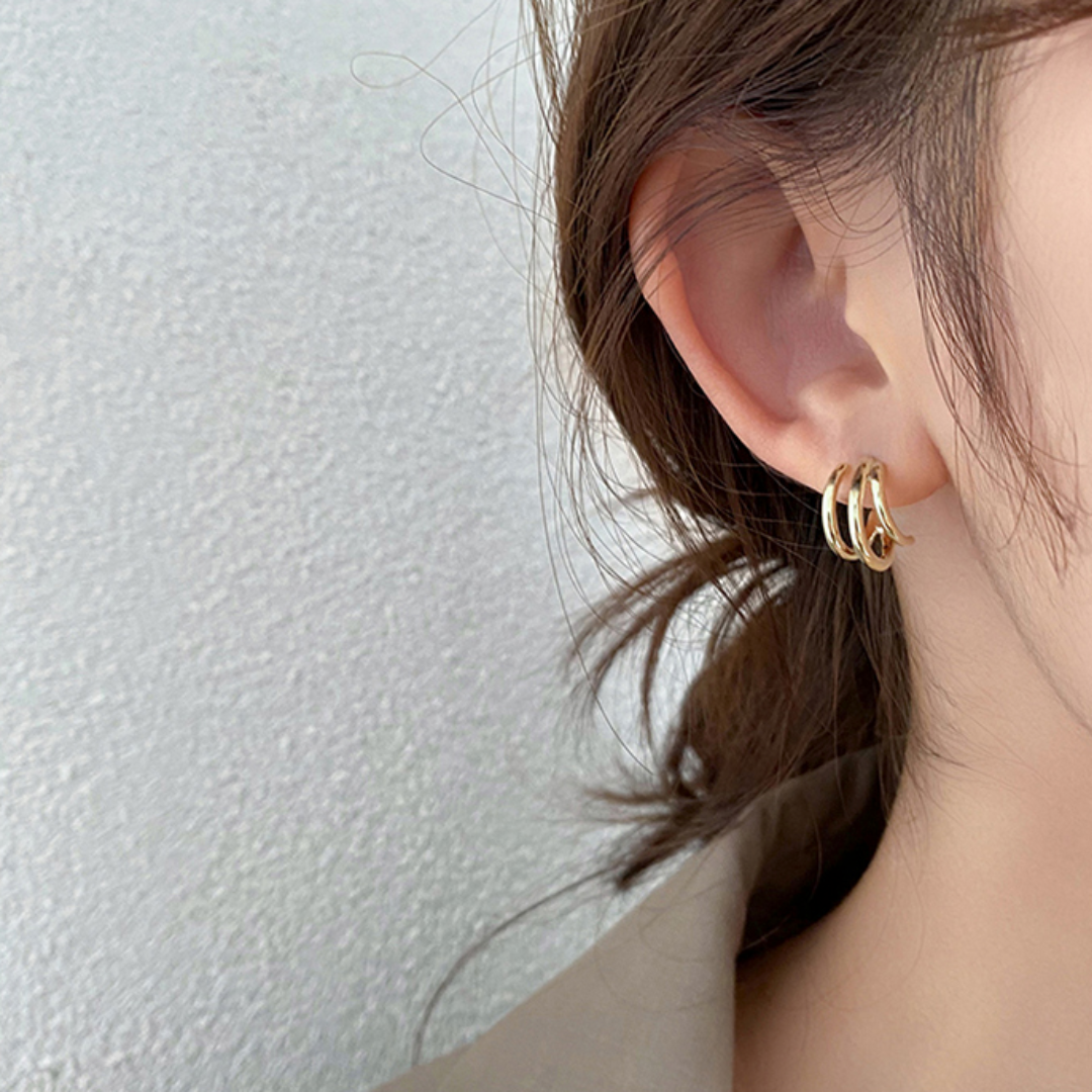【Calma】LAYER HOOP PIERCE(Gold)