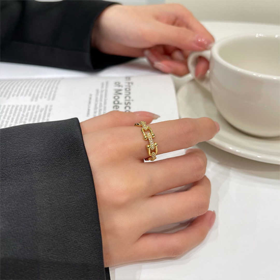 TRENDY JEWEL RING(Gold)