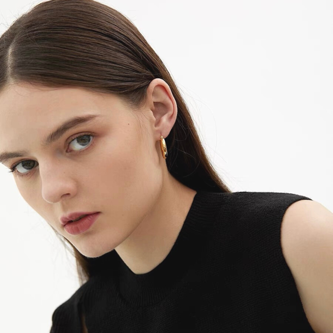 【La shiku】PLAIN HOOP PIERCE(全2色)