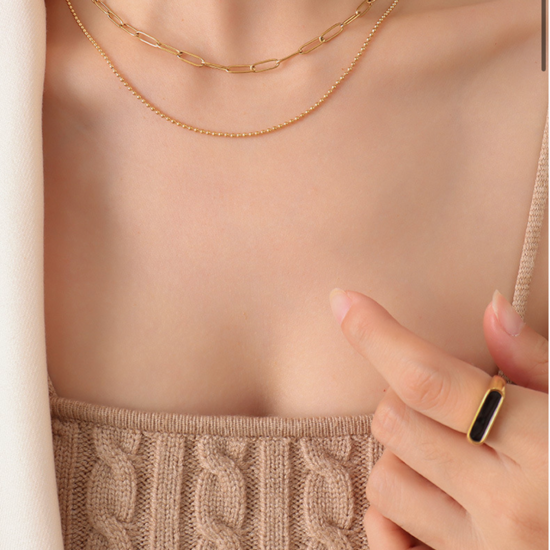 ELE DOUBLE LAYER NECKLACE (all 2 colors)