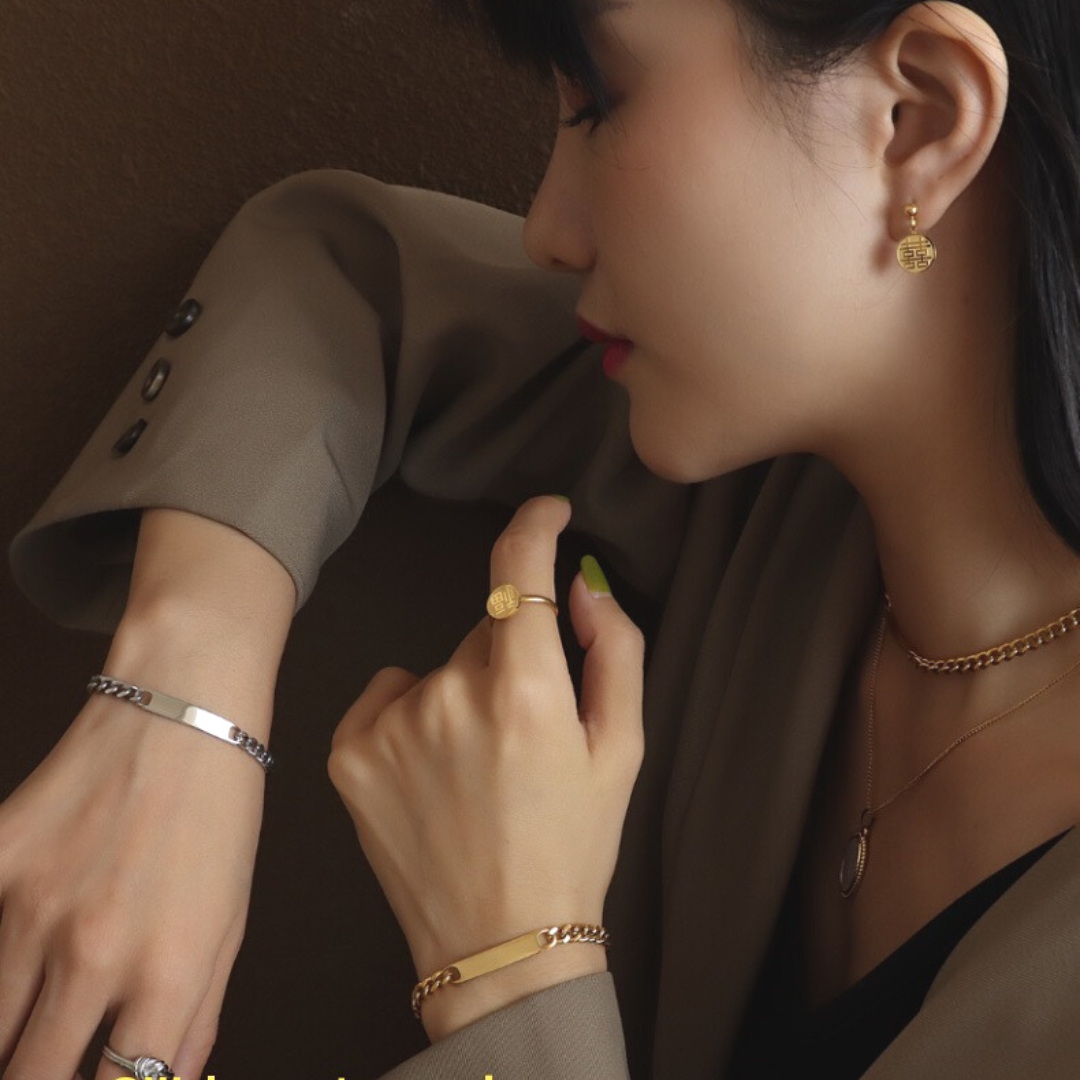 ELE PLATE CHAIN BRACELET(全2色)