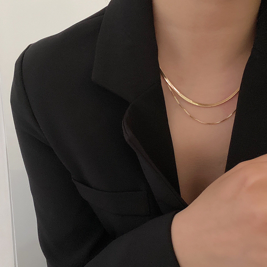 SNAKEBONE LAYER NECKLACE(全2色)