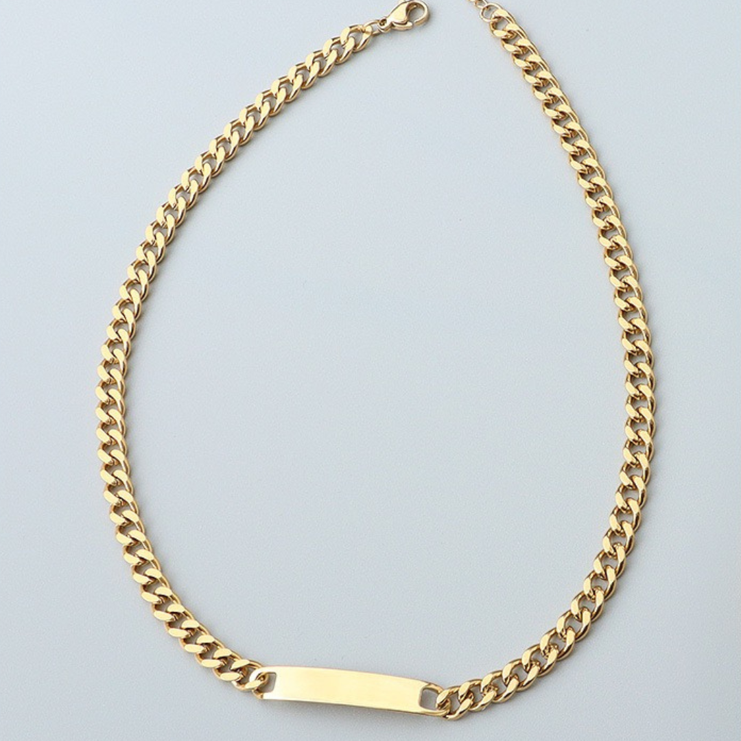 ELE PLATE CHAIN NECKLACE (all 2 colors)
