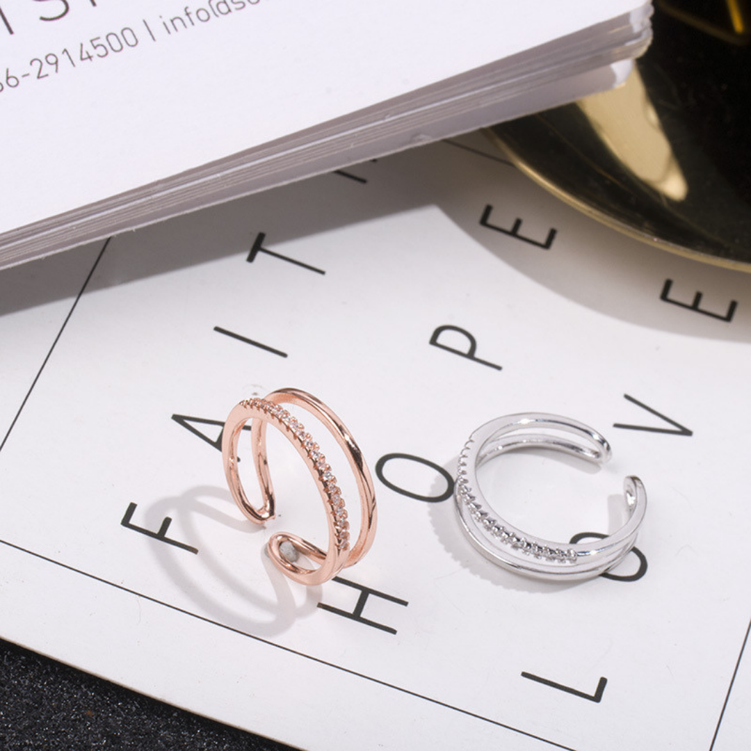 【Express】ZIRCONIA OPEN RING(全2色)