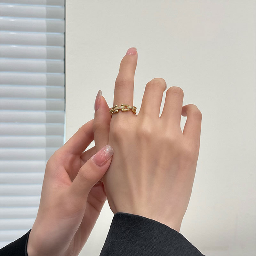 TRENDY JEWEL RING(Gold)