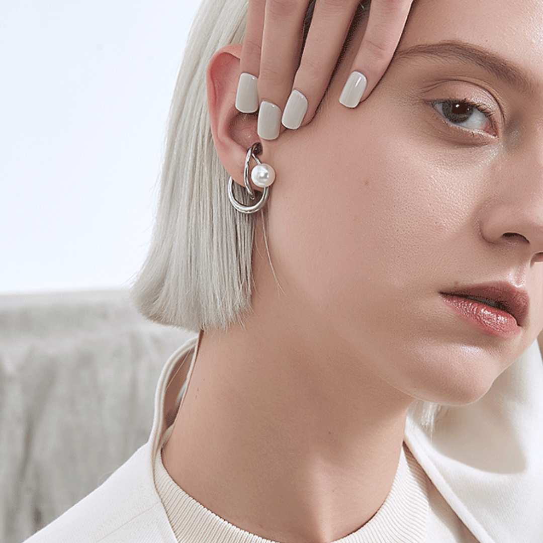 【ieri】CROSS PEARL EARCUFF