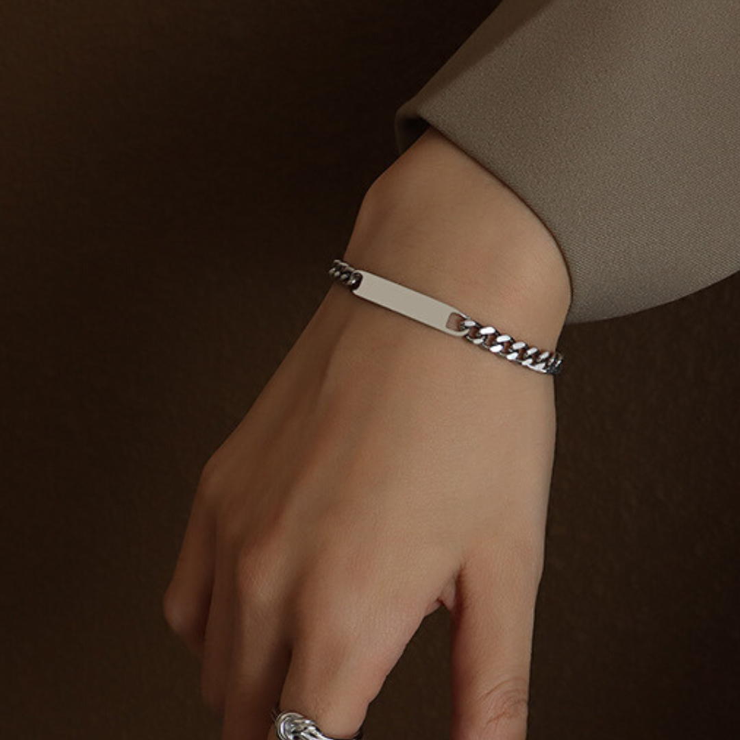 ELE PLATE CHAIN BRACELET(全2色)