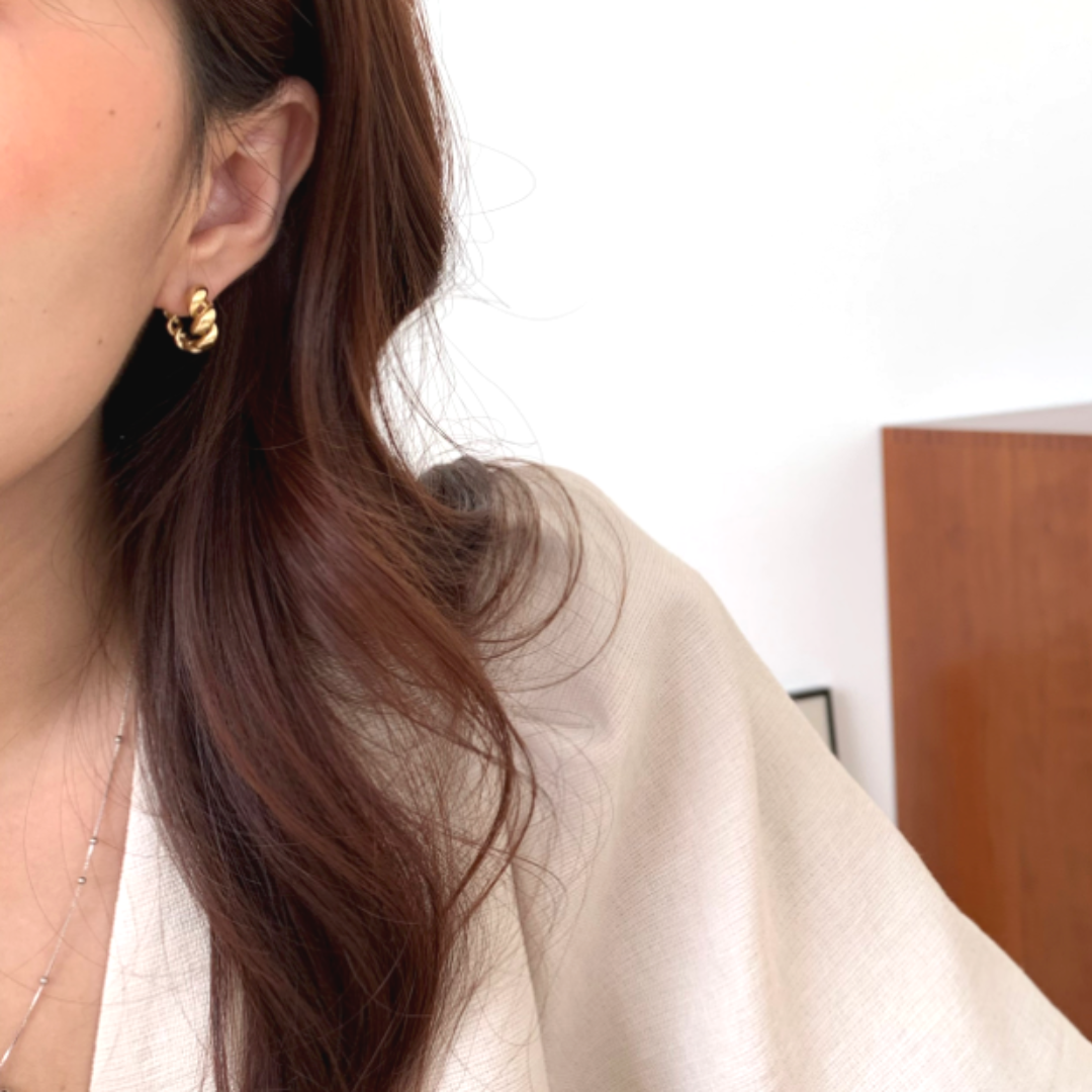 【Calma】TWIST HOOP PIERCE(全2色)