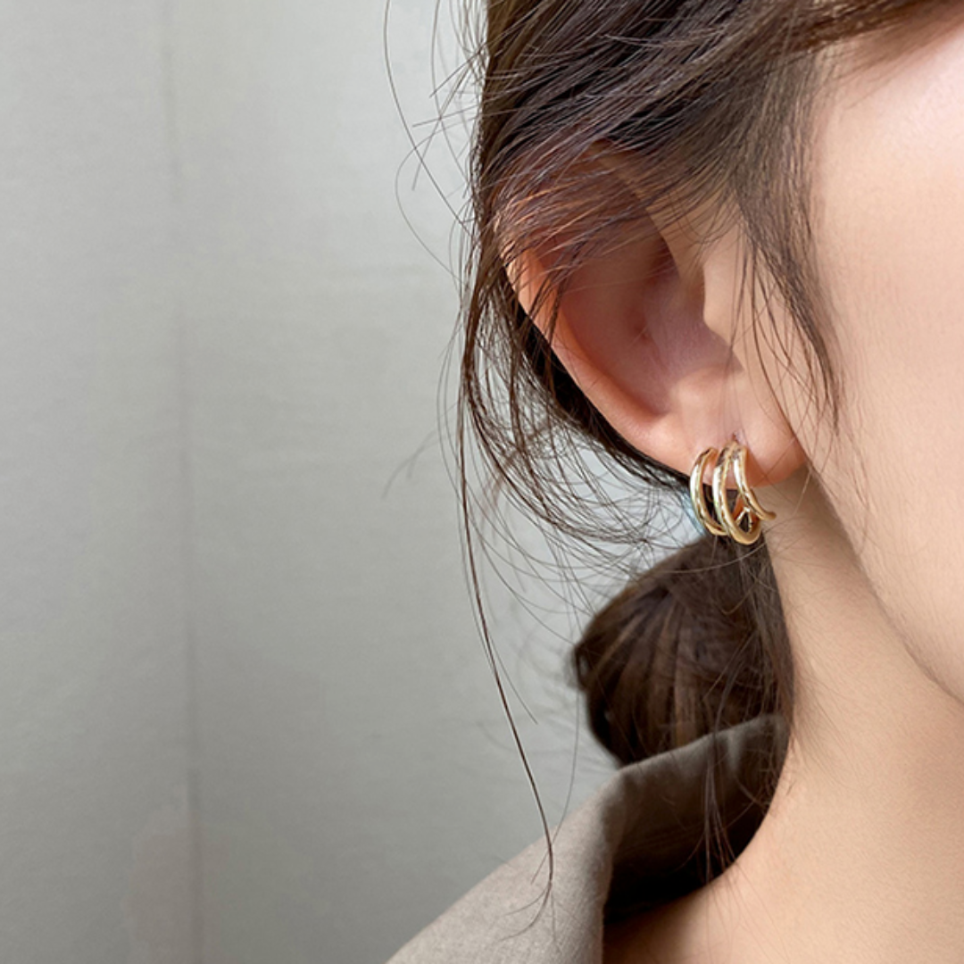 【Calma】LAYER HOOP PIERCE(Gold)