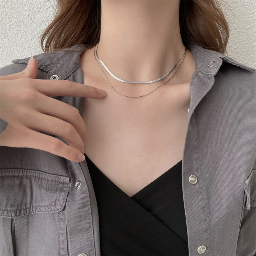 SNAKEBONE LAYER NECKLACE(全2色)