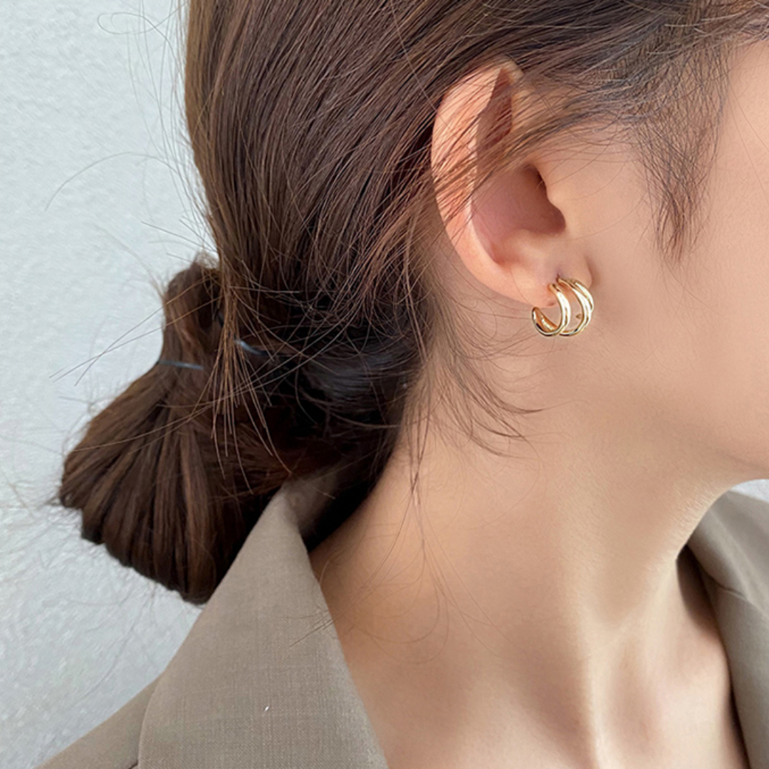 【Calma】LAYER HOOP PIERCE(Gold)