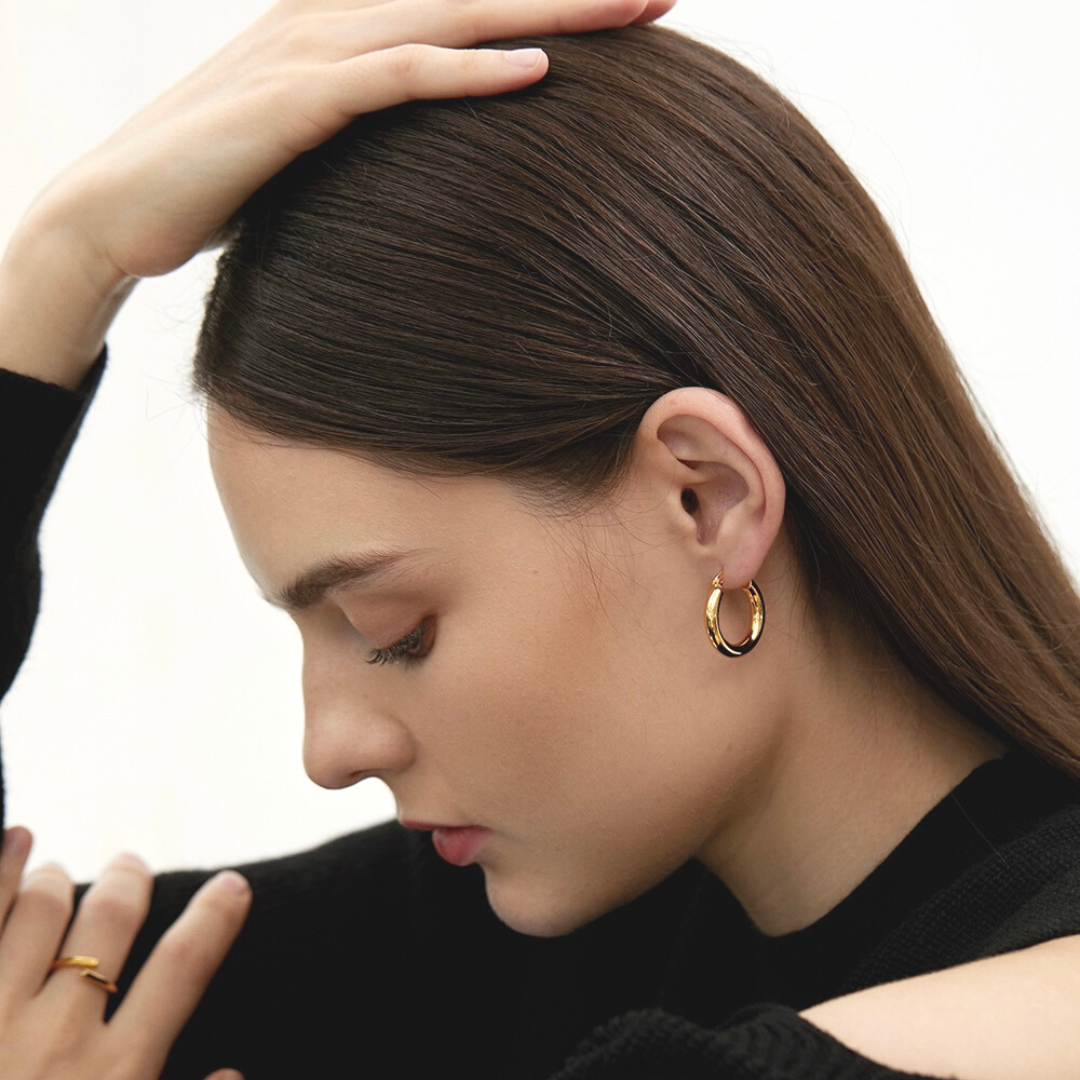 【La shiku】PLAIN HOOP PIERCE(全2色)