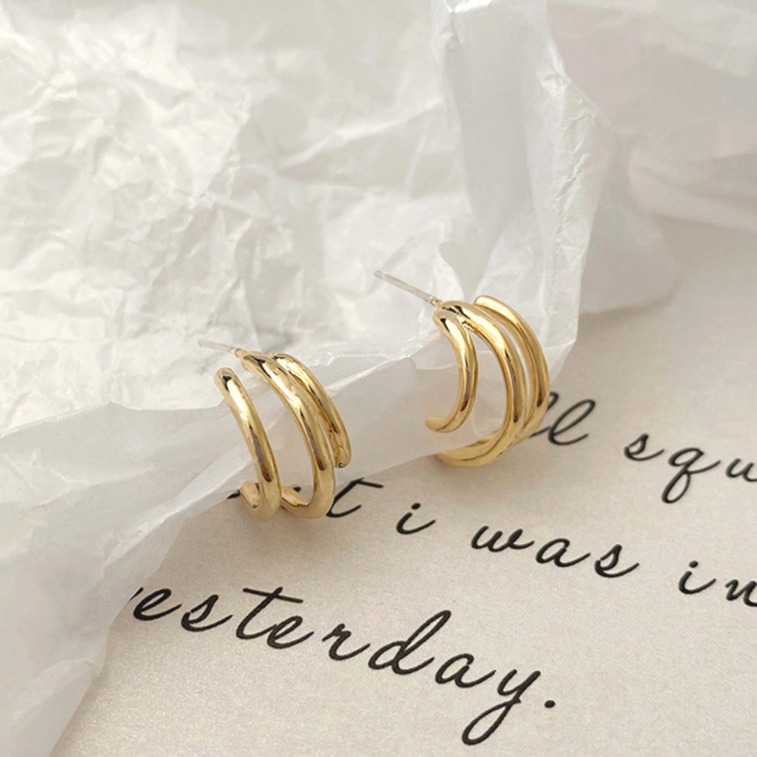 【Calma】LAYER HOOP PIERCE(Gold)