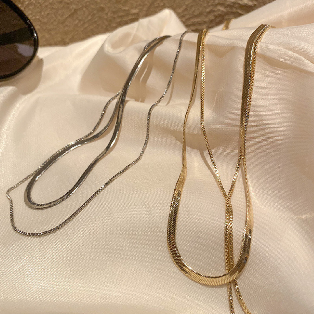 SNAKEBONE LAYER NECKLACE(全2色)