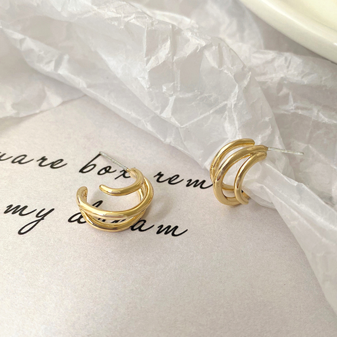 【Calma】LAYER HOOP PIERCE(Gold)