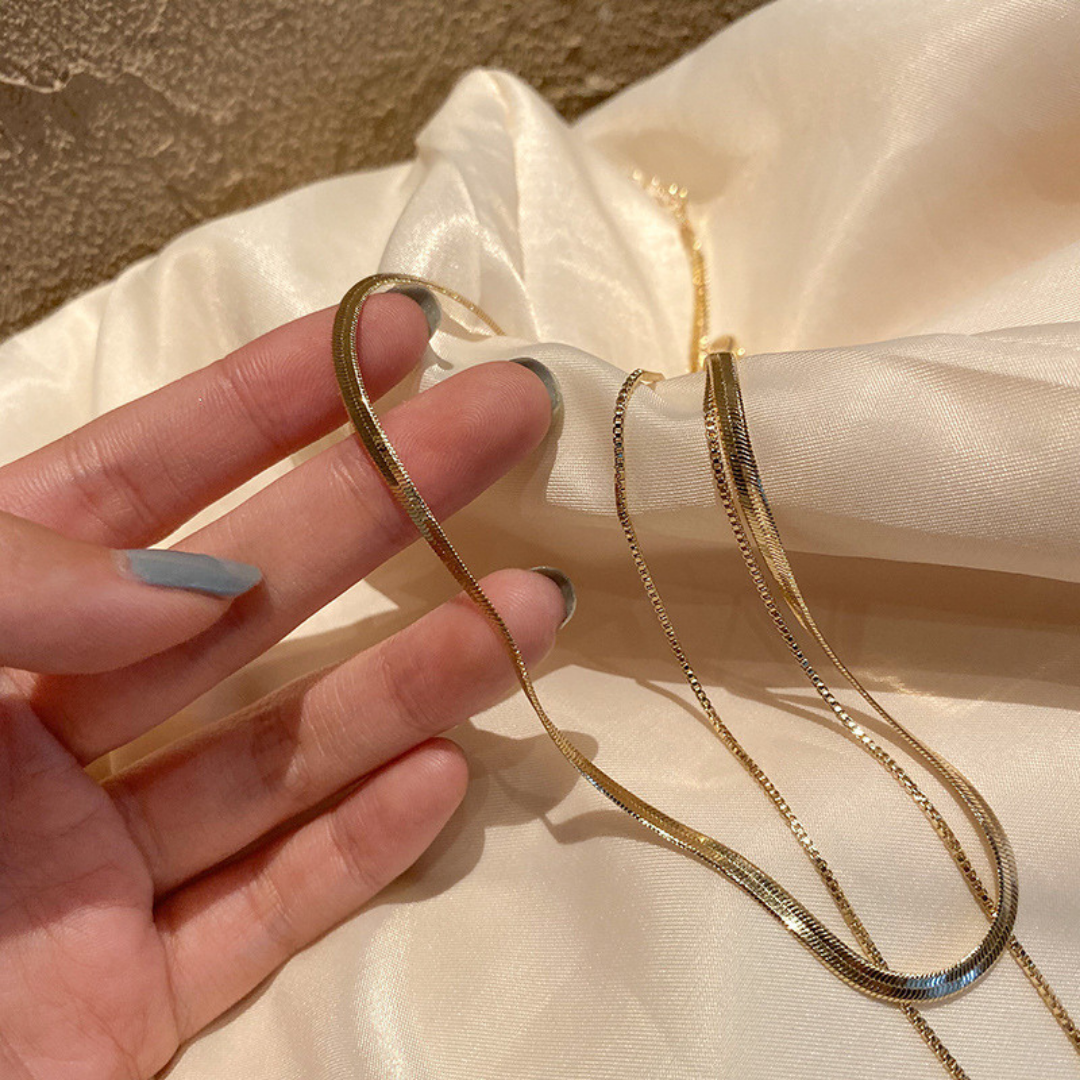 SNAKEBONE LAYER NECKLACE(全2色)