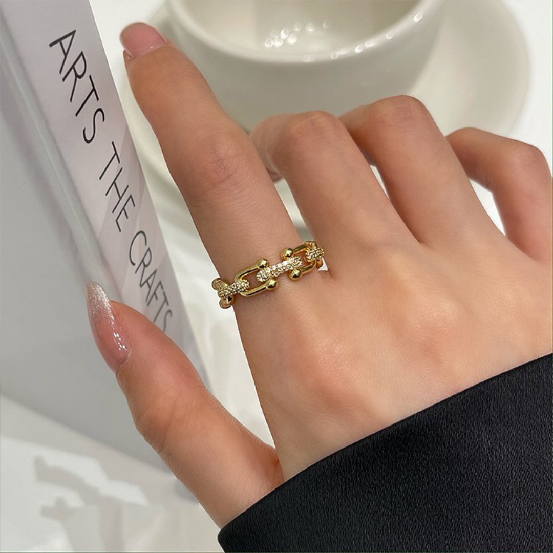 TRENDY JEWEL RING(Gold)