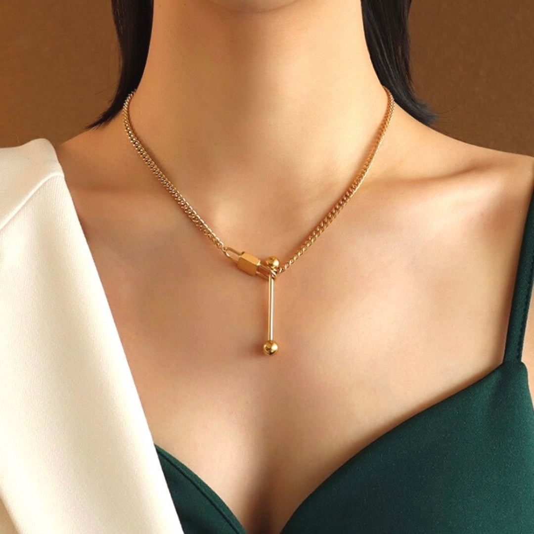 ELE LOCK NECKLACE(Gold)