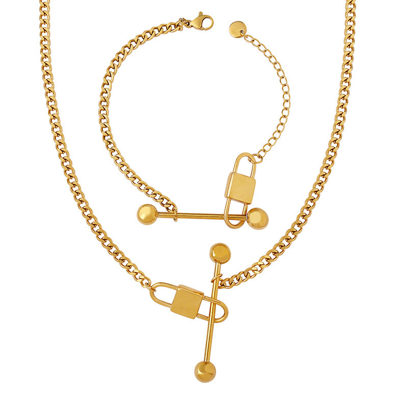 ELE LOCK BRACELET(Gold)